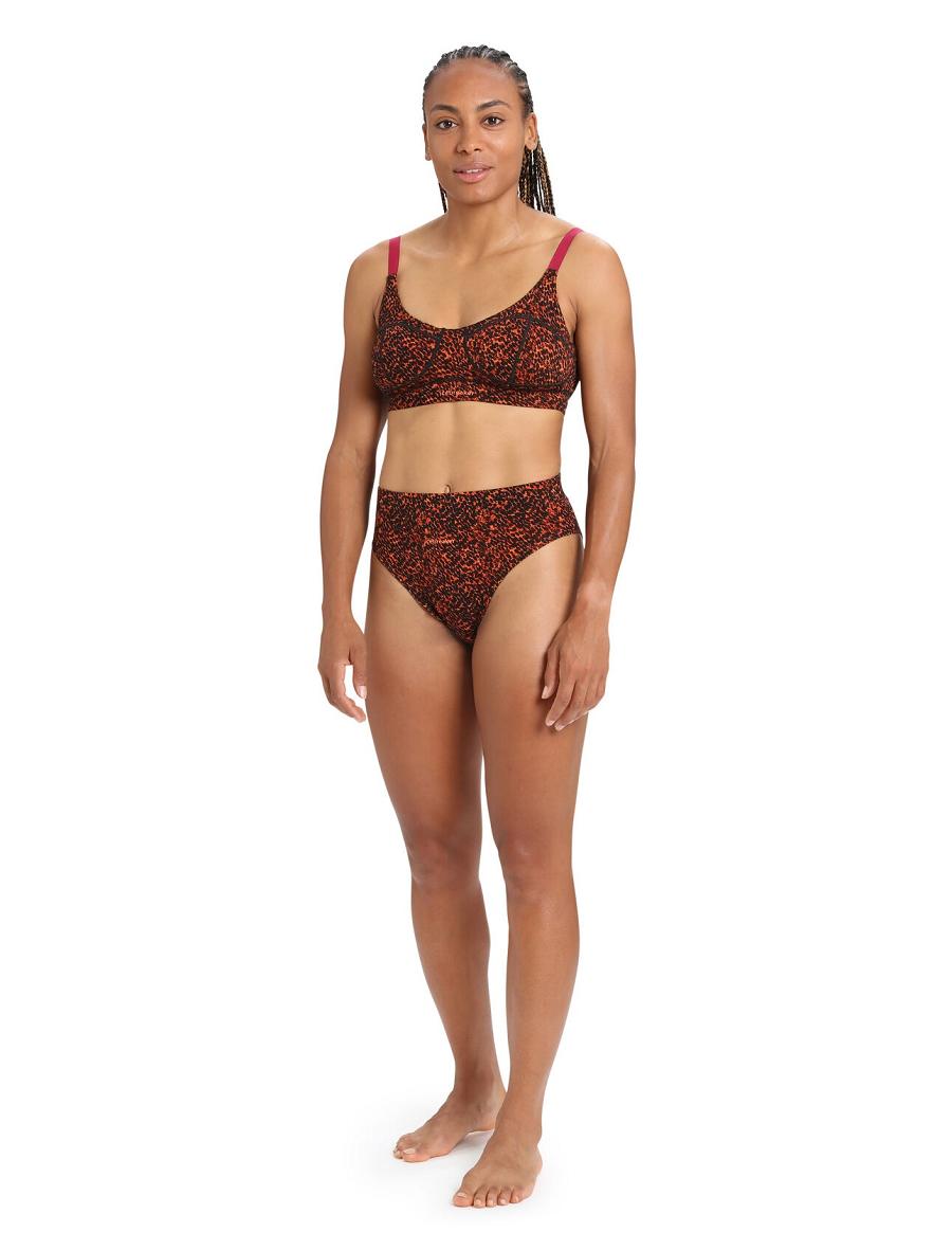 Black / Cherry Women's Icebreaker Merino Queens Clasp Bra One Piece & Sets | USA 1733NWYB